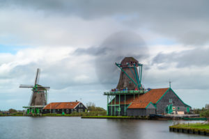 Windmills in Zaanse Schans, Zaanstad Municipality, Holland, Netherlands Windmills in Zaanse Schans, Zaanstad Municipality, Holland, Netherlands